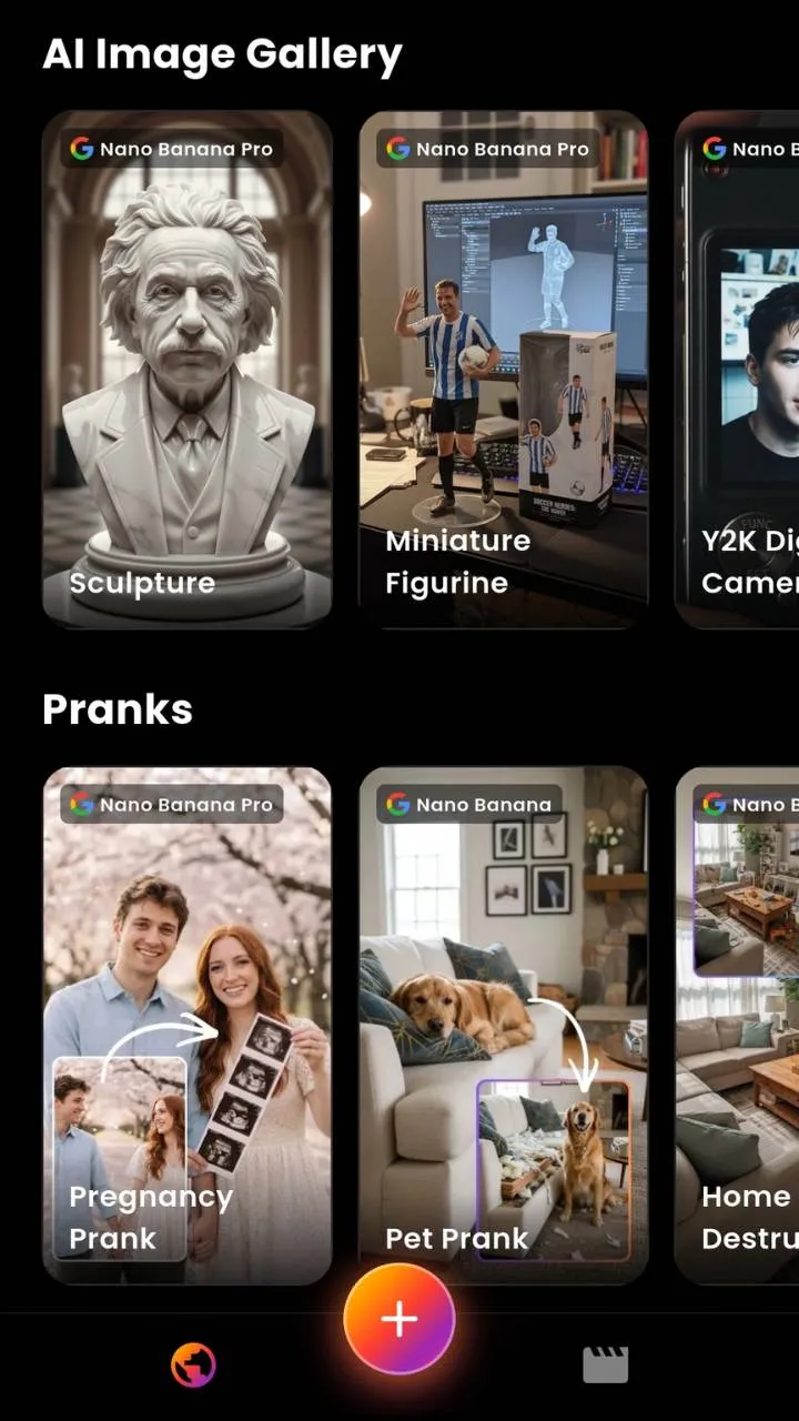 Mobile AI video generator app open on a creator's phone